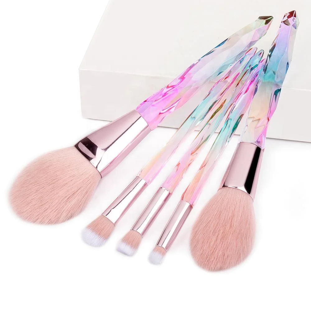 Marvel Heros 5pcs Cosmetic Brushes Diamond Like Handle Makeup Brushes Set