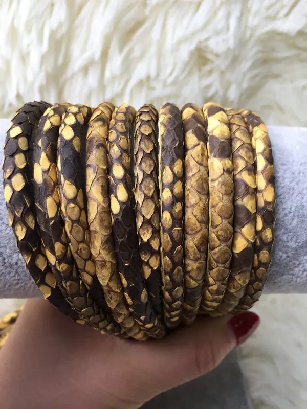 Real Python Skin Material Genuine Leather Cord Rainbow Python Leather ...