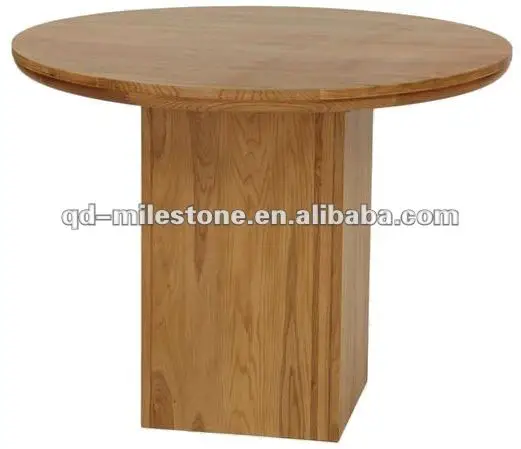 Mesa de roble macizo mesa redonda con base de cubo sets para sala ... Bases para mesa de comedor