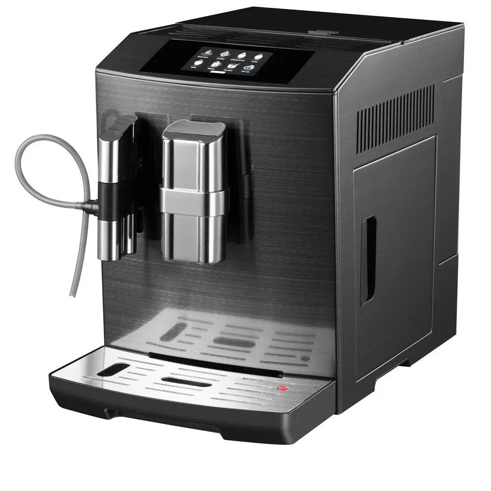 

Adjustable coffee Temperature Aluminium Boiler commercial coffee machine with Cup warming plate,3 Pieces, Black/sliver