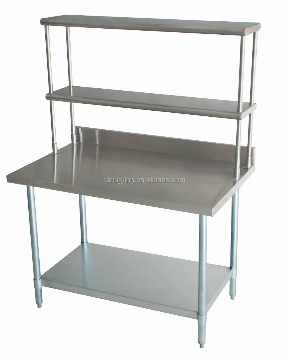 Nsf Approval Stainless Steel Kitchen Work Table Double Tier Overshelf Table Mounted Shelf Buy Overshelf