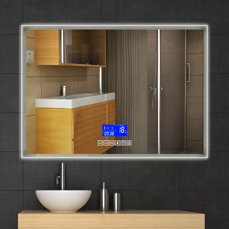 Guangdong Bathroom Square Led Light Big Bluetooth Vanity Mirror With Lights Buy Bluetooth Vanity Mirror Led Light Mirror Led Mirror Product On Alibaba Com