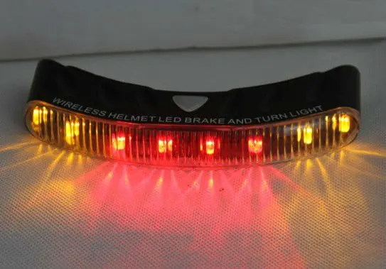 Waterproof LED wireless motorcycle helmet brake & turn signal light kit