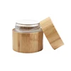 cosmetic bamboo jar 5g 10g 15g 20g 30g 50g 100g glass jar inner with bamboo full cover