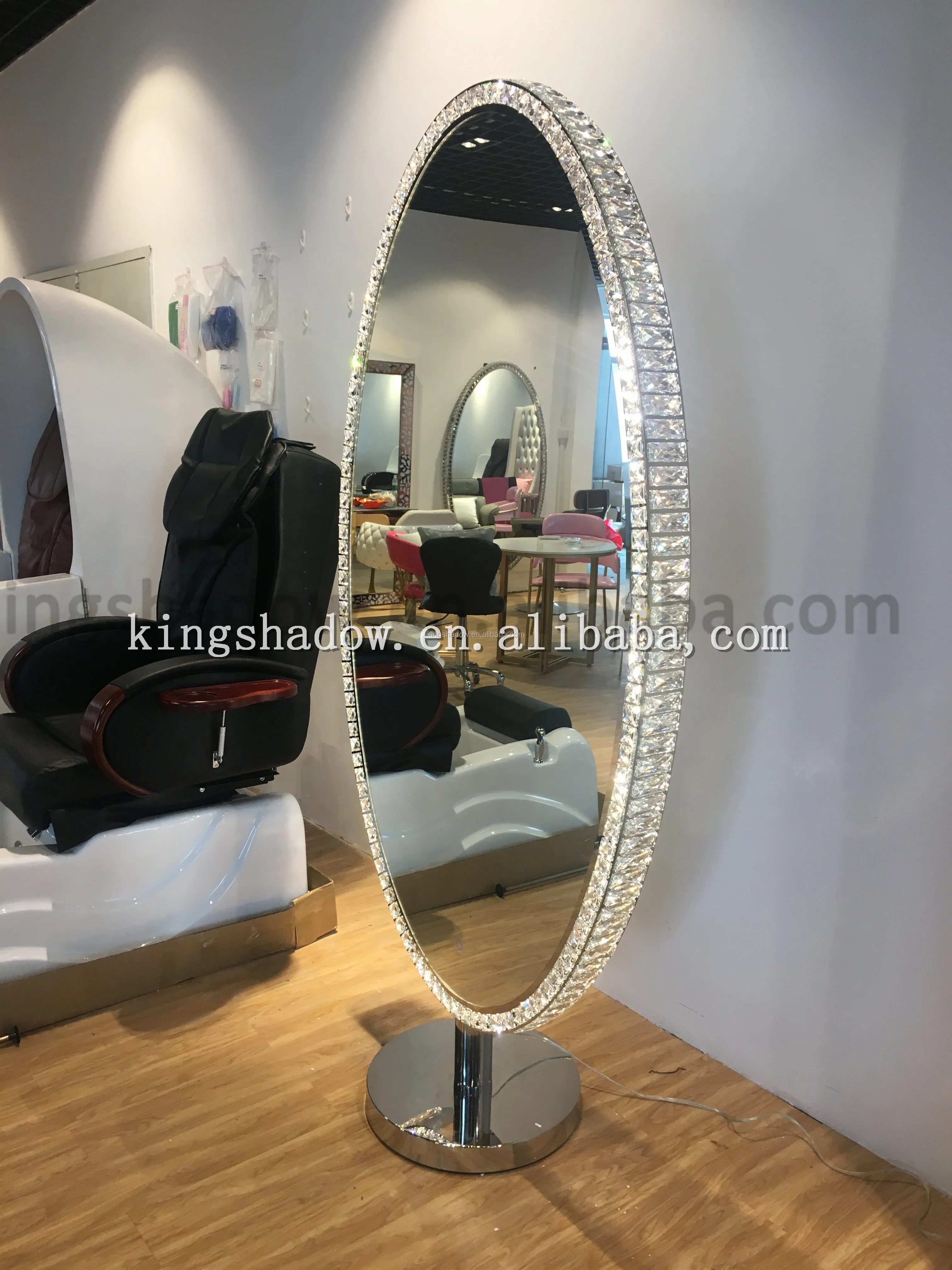 2022 European Elegant Style Beauty Salon Mirror Stations Hairdressing