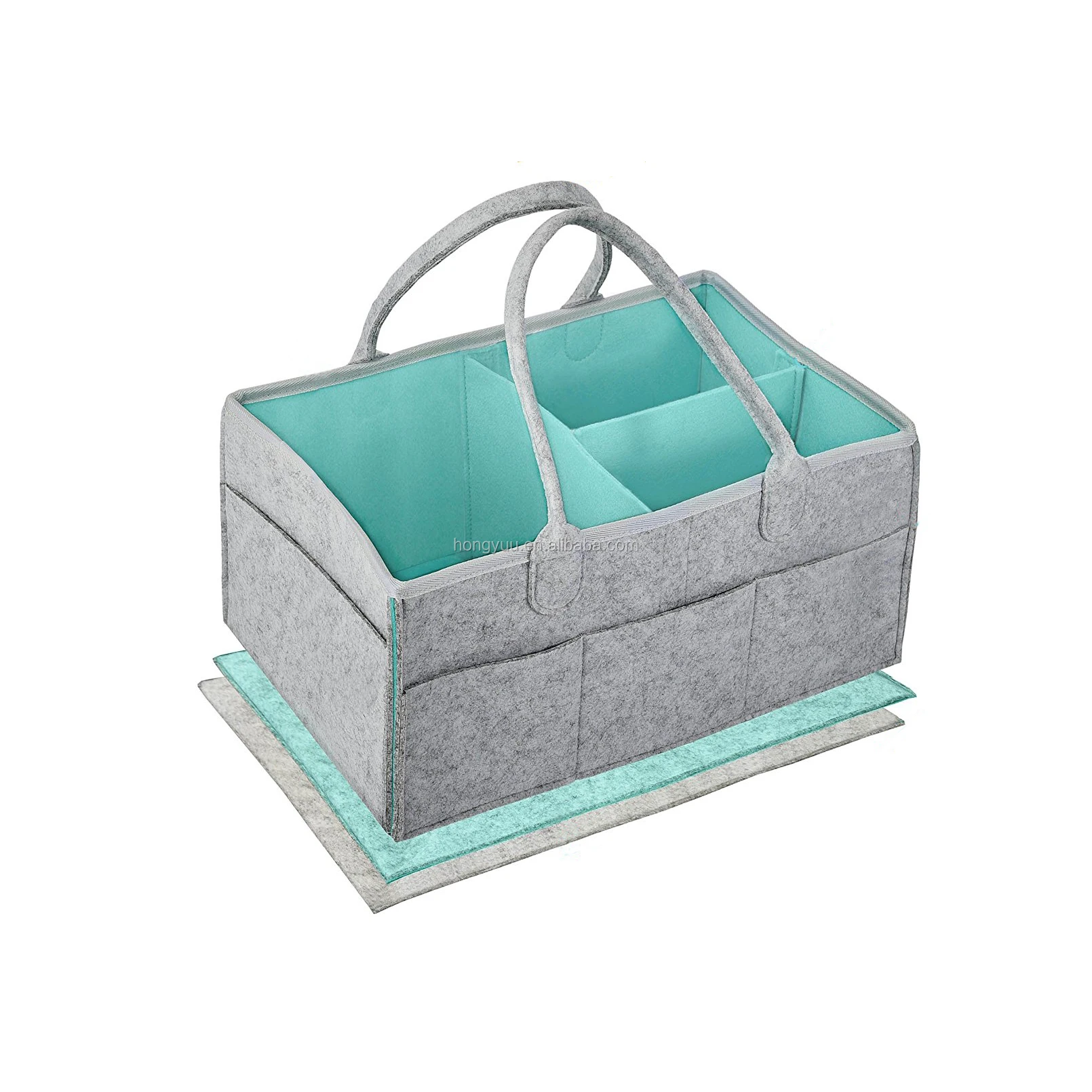 Felt Basket Baby Diaper Caddy Organizer Nursery Storage Bin Felt Basket Baby Diaper Caddy Organizer