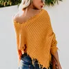 2019 latest hot Women fashion ladies sexy scoop neck winter loose tassels pull over 3 color sweater