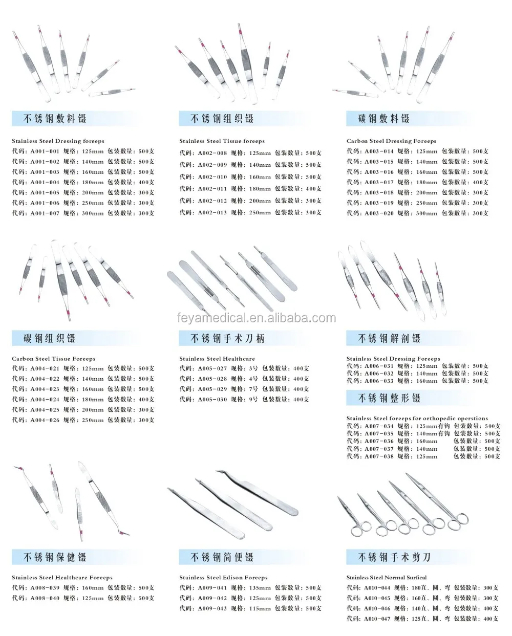 Fya00421 Different Type Of Forceps Tissue Forceps For Medical Use
