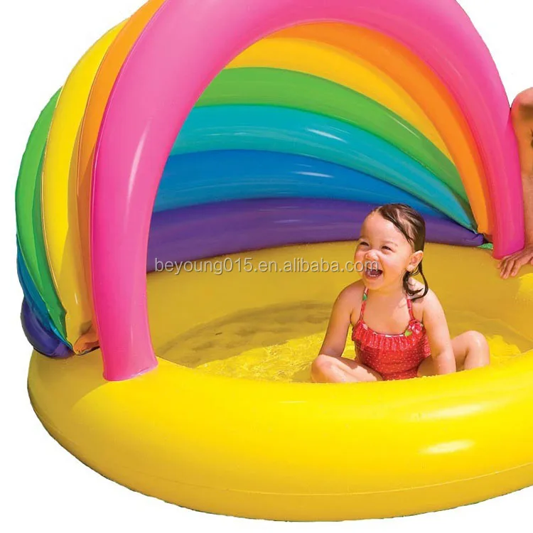 inflatable pool with shade