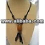 Orange African Amber Bead Tassel Necklace - Kenya