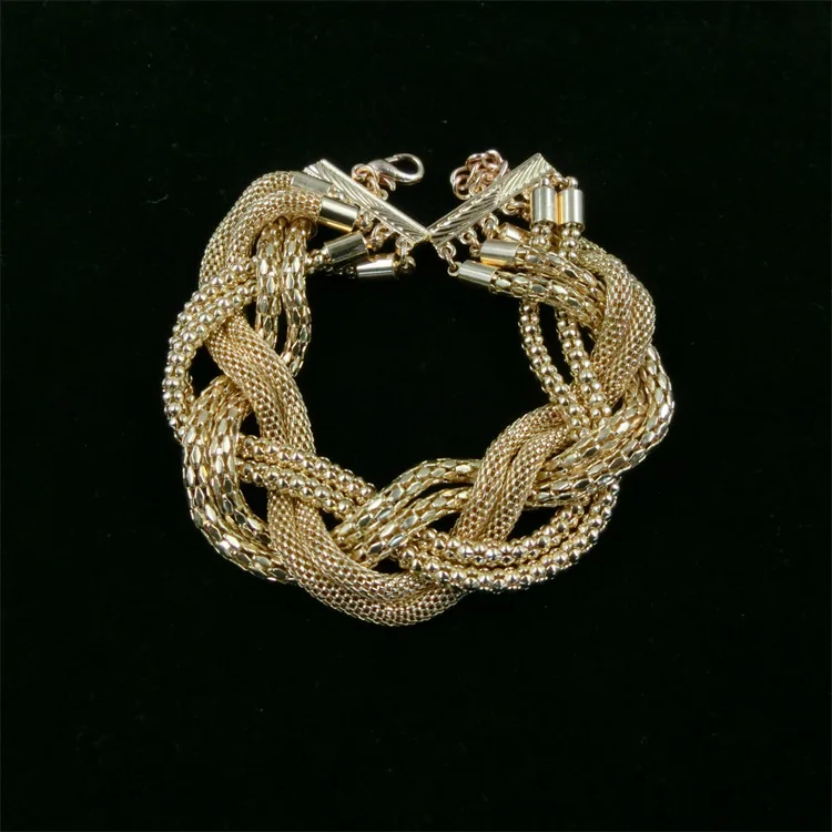 Fashionable Pave Link Chains Bracelet 