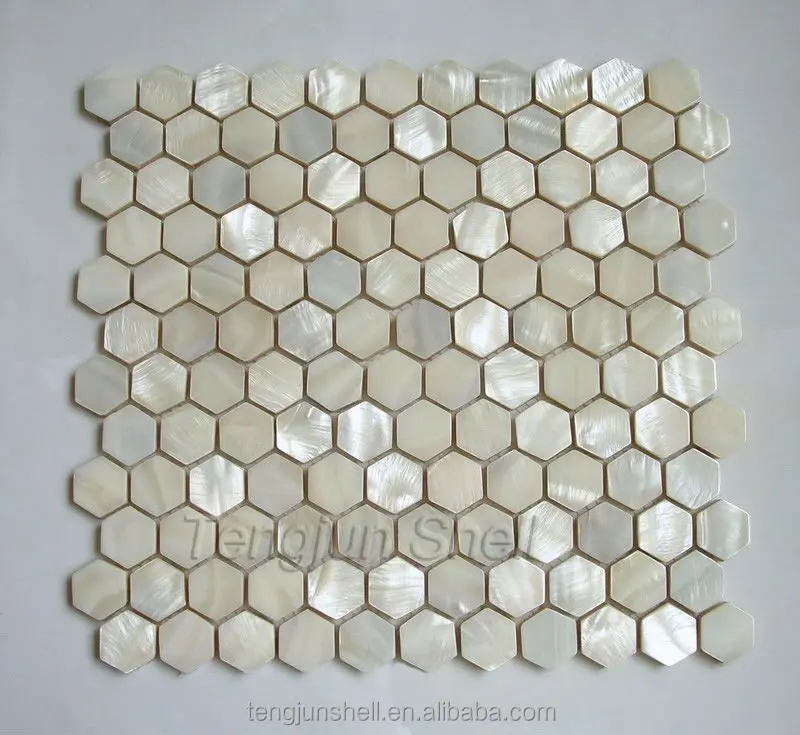 MS005 WT bentuk segi  enam  warna putih dasar keramik  cina 
