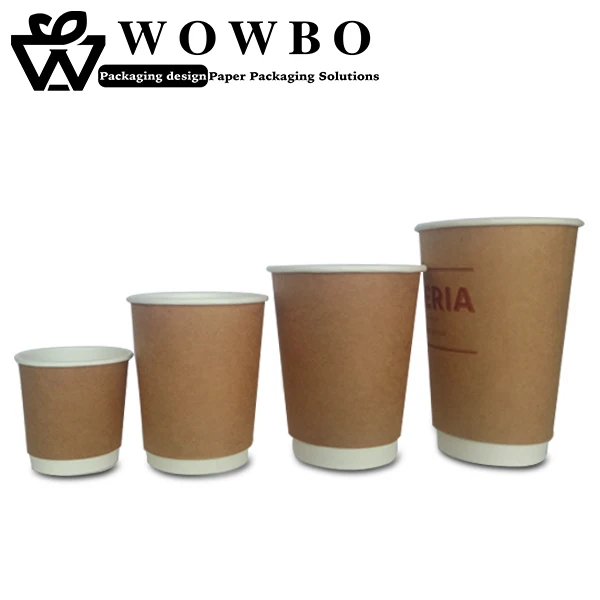 Brown Kraft Paper Double Wall Hot Coffee Cups With Black Plastic Cover Buy Hot Coffee Cups 9634