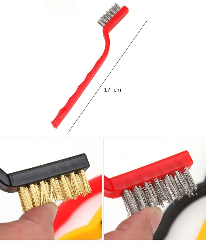 New 3pcs Small Gas Stove Clean Iron Copper Fiber Brush Multifunction