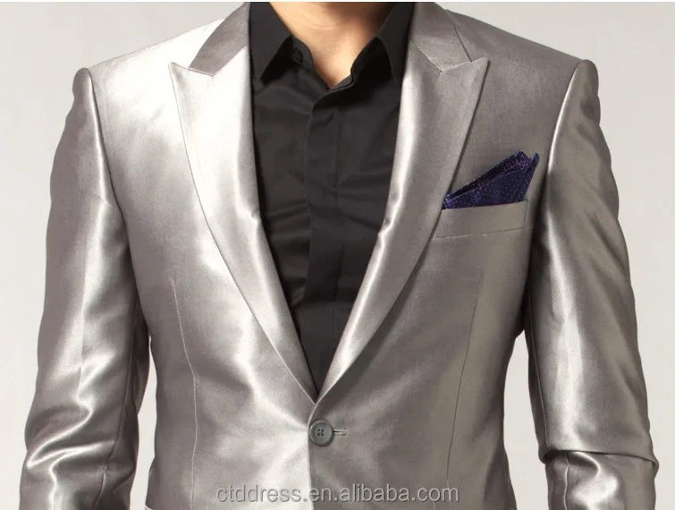 光沢のあるシルバービジネスマンのスーツ Buy 光沢のあるシルバービジネススーツ メンズビジネススーツ 光沢のあるシルバー男性スーツ Product On Alibaba Com