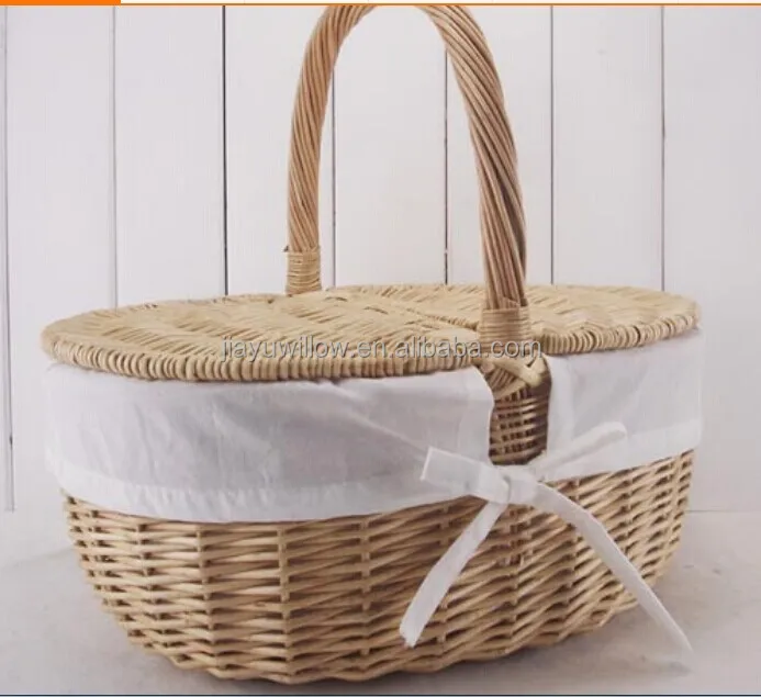 Handmade Wicker Basket For Food Picnic Basket Empty Wicker Picnic