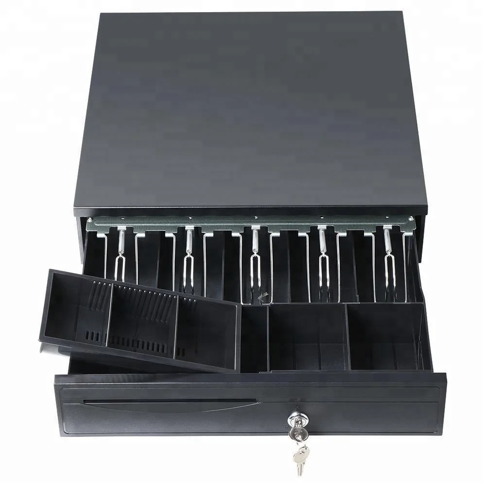 12v/24v Heavy Duty Cash Till Drawer With 5 Bills 5 Coins Tray Removable