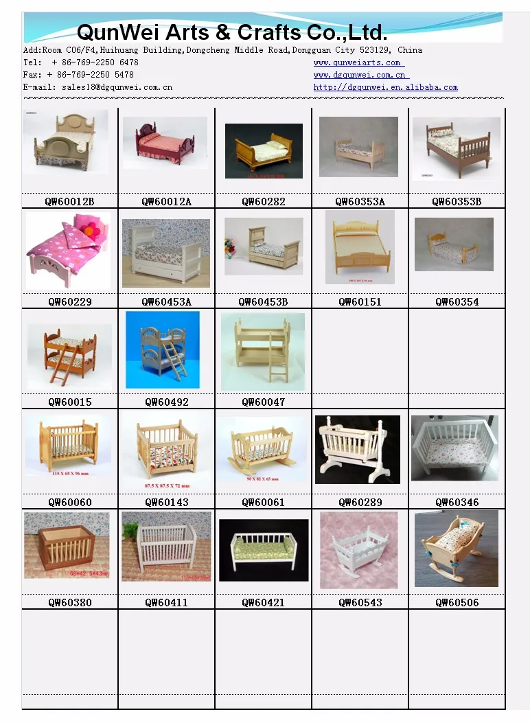 Dollhouse Miniature 112 Wooden Doll Furniture Toys Baby Crib Cradle W