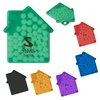 Creative 50 PC portable compact custom logo pocket card peppermint candy green stevia house shaped plastic fresh breath mints