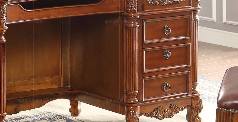 Escritorio De Oficina De Madera Maciza De Lujo Antiguo Para El Hogar