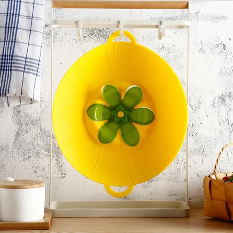 Amazon 2019 New Arrival Food Grade Cooking Pot Lids Utensil Kitchen Gadgets Silicone Lid Spill Stopper Pot Cover