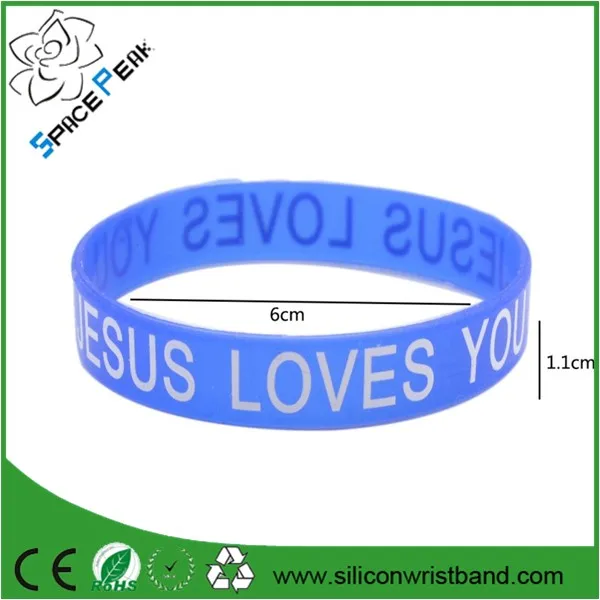 Jesus Loves You Silicone Wristbands Rubber Inspirational Bracelets