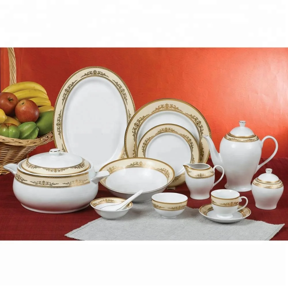 86pcs Or 121pcs Round Silver Design Porcelain Dinnerware Buy Silver