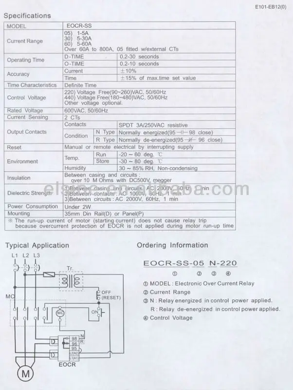 Eocrss Electronic Overload Protective Relay For Motor Or Generator