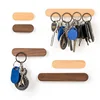 Minimalistic Magnetic Wooden Key Holder Key Hook Organizer Chain Ring