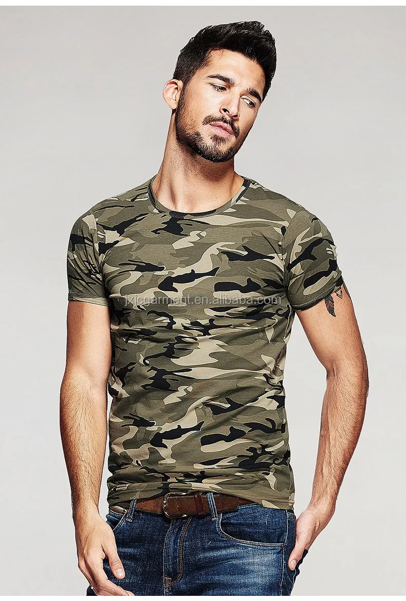 2016夏のメンズファッションtシャツ迷彩ブランド服エイミー緑半袖