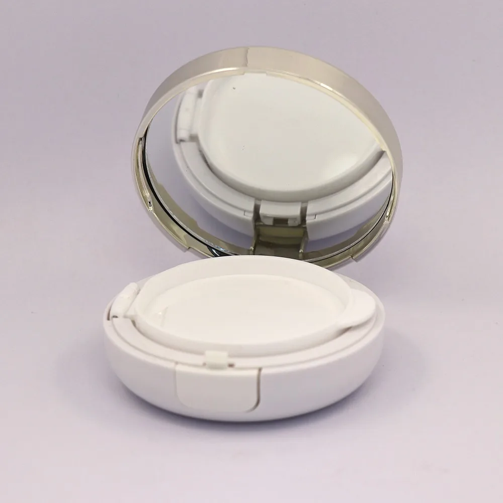 latest design white round pressed powder compact case makeup