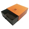 Fancy OEM logo Orange rigid drawer type gift cardboard box packaging