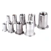 Flat head half hex 304 stainless steel steel rivet nut