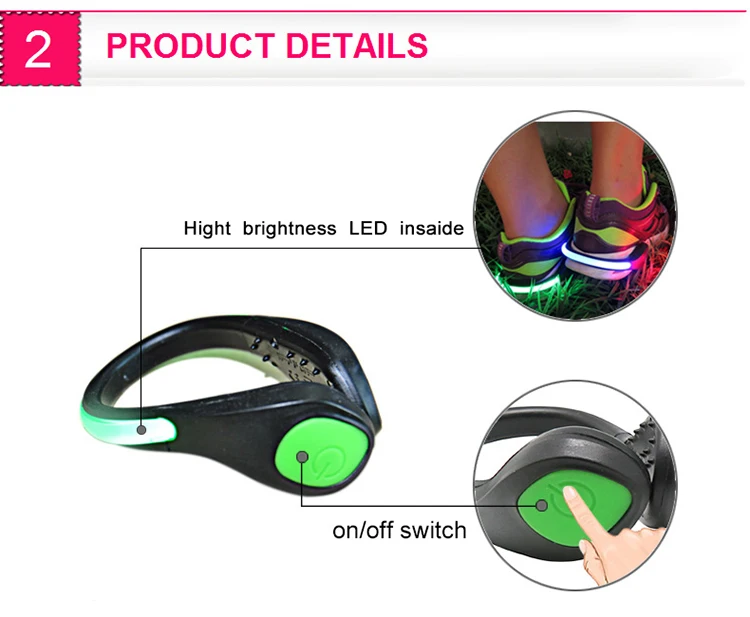 Running Light for Safety Led Flashing Shoe Light Durable Shoe Clip Accessory