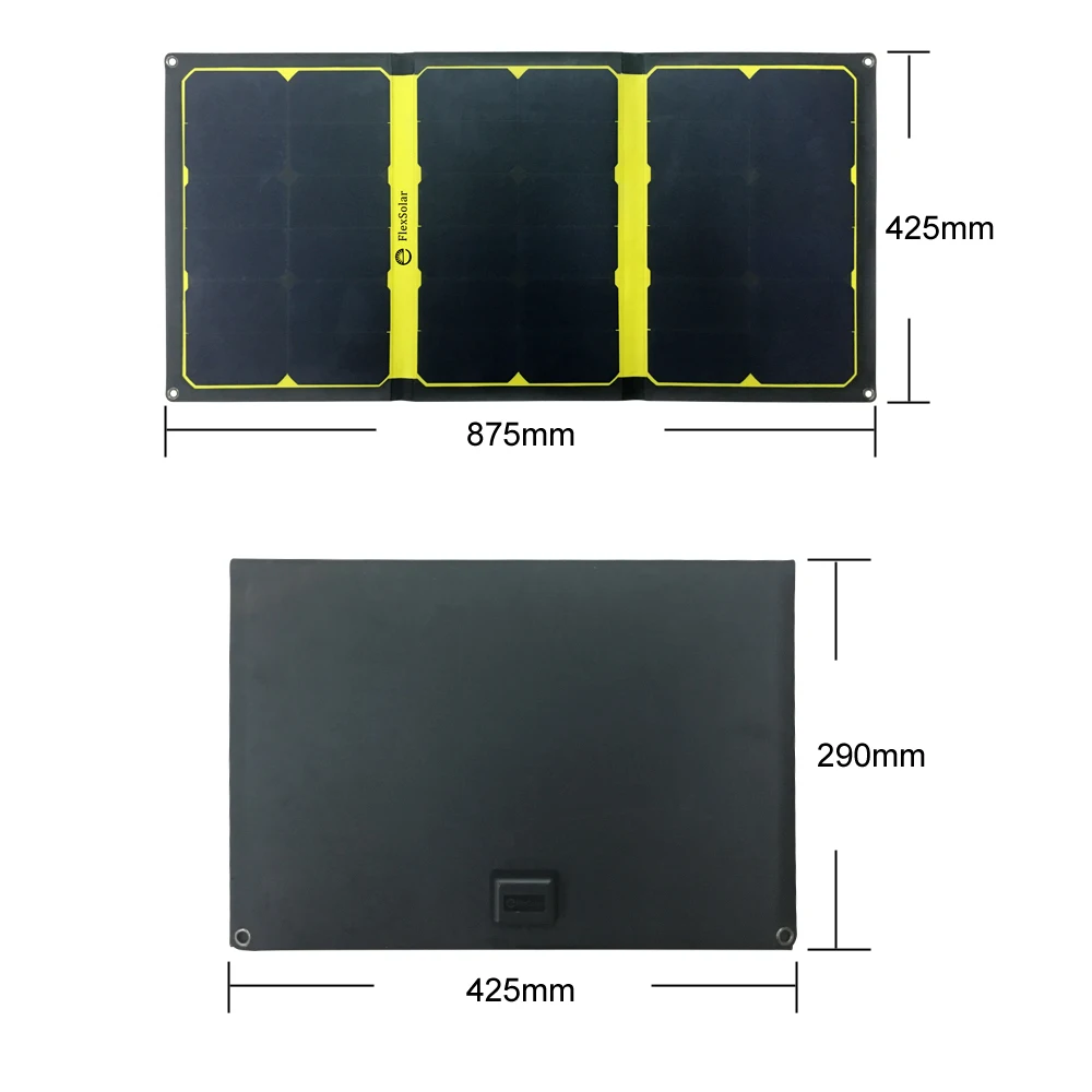 Flextech Company Portable Solar Panel Charger 60w 100w Foldable Car
