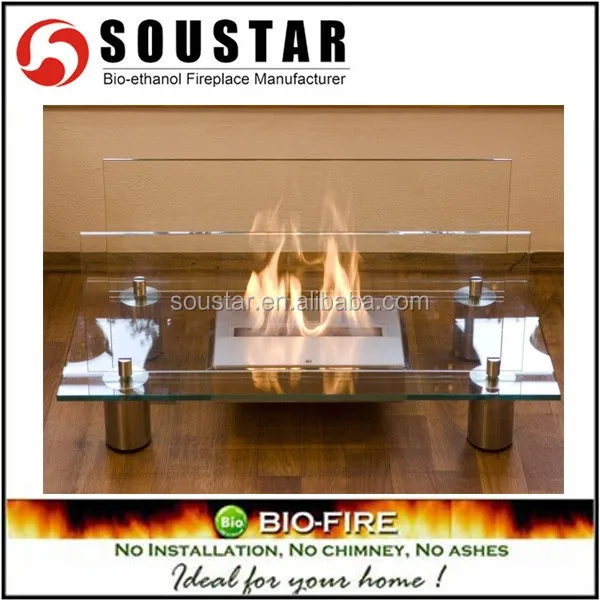 2016 Home Depot Bio Ethanol Table Fireplace With Glass Fire Screen