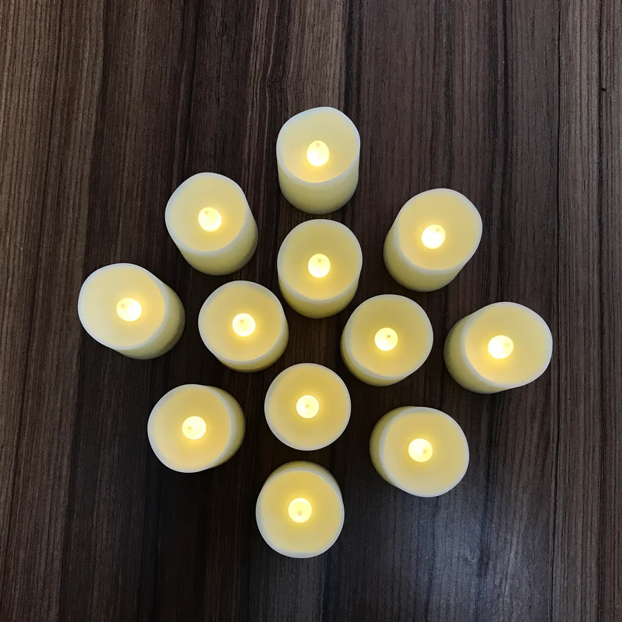 12ct Flickering LED Tealight Yellow - Freepower