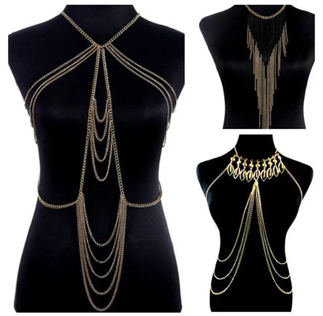 Womens Alloy Body Chain Jewelry Gold Body Chain Jewelry No Fade No