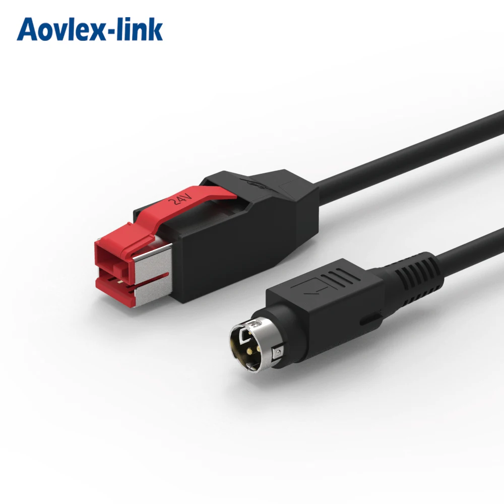 24v Powered Usb To Hosiden 3 Pin Din Power Connector Epos Pos Serial