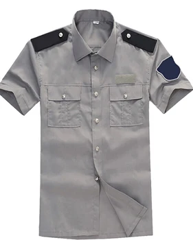 Mens Grey Two Tone Short Sleeve Cotton Security Clothing Official Guard ...