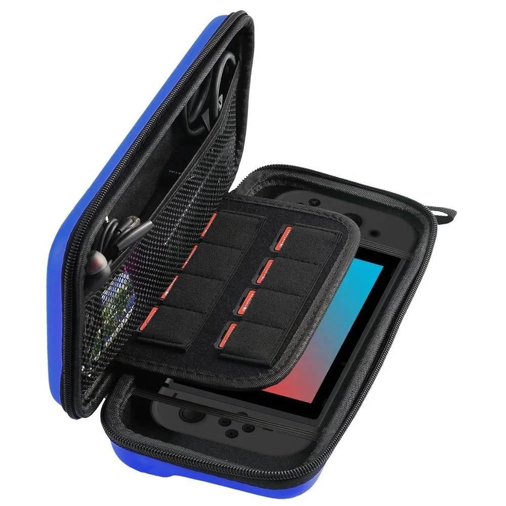 
Blue Protective Hard Travel Carry EVA Shell Pouch Case for Nintendo Switch Lite Console & Accessories Case 