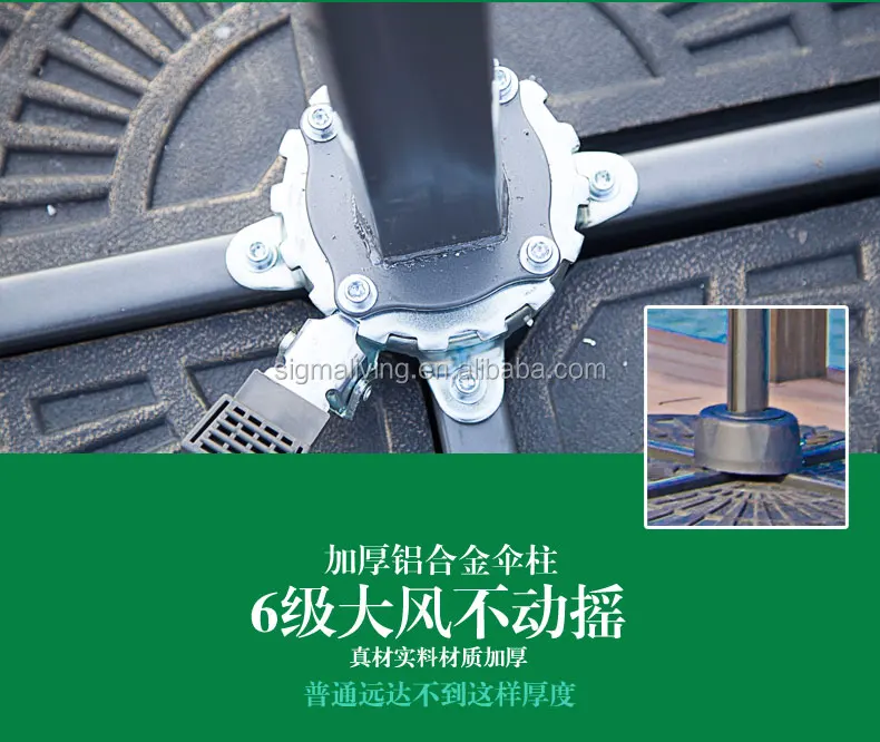 Wholesale Upgraded Version  Dia 2.5m Garden Umbrella Square Top Garden Umbrella