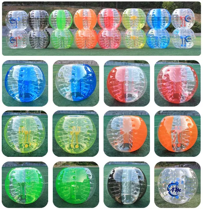 Half Red/ Blue Inflatable Bumper Bubble Soccer Ball With Window