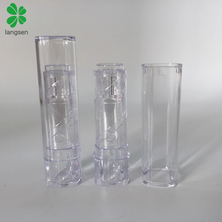 Recycled plastic clear lipstick tube