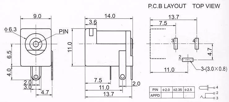 Dc005 Dc 005 Power Socket Female Head 5.5*2.1mm Detachable Dc Socket ...