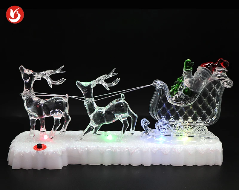 Acrylic Christmas Led Decorations Santa Reindeer Sleigh - Buy Acrylic