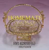 2017Household articles new special hign quality metal fruit basket attractive basket with handle luxury home decoration