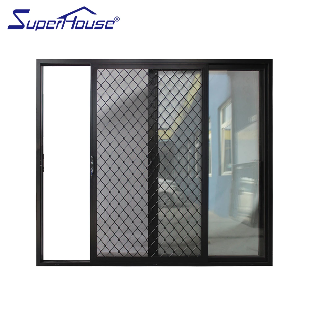 Customized Sliding Glass Door with Security Mesh SLIDING DOORS Partition Doors Graphic Design Modern Exterior Hotel Finished