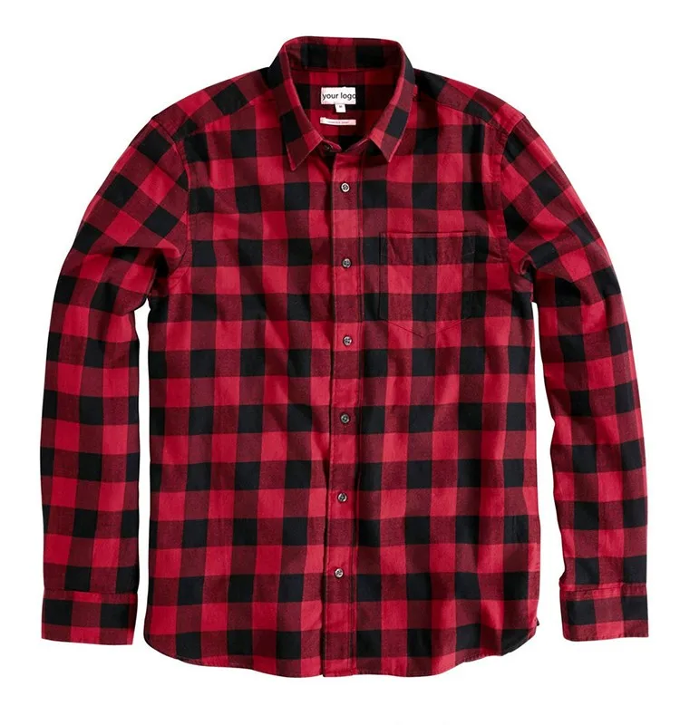 Wholesale Custom Red Plaids Thick Flannel Shirt From China Factory ...