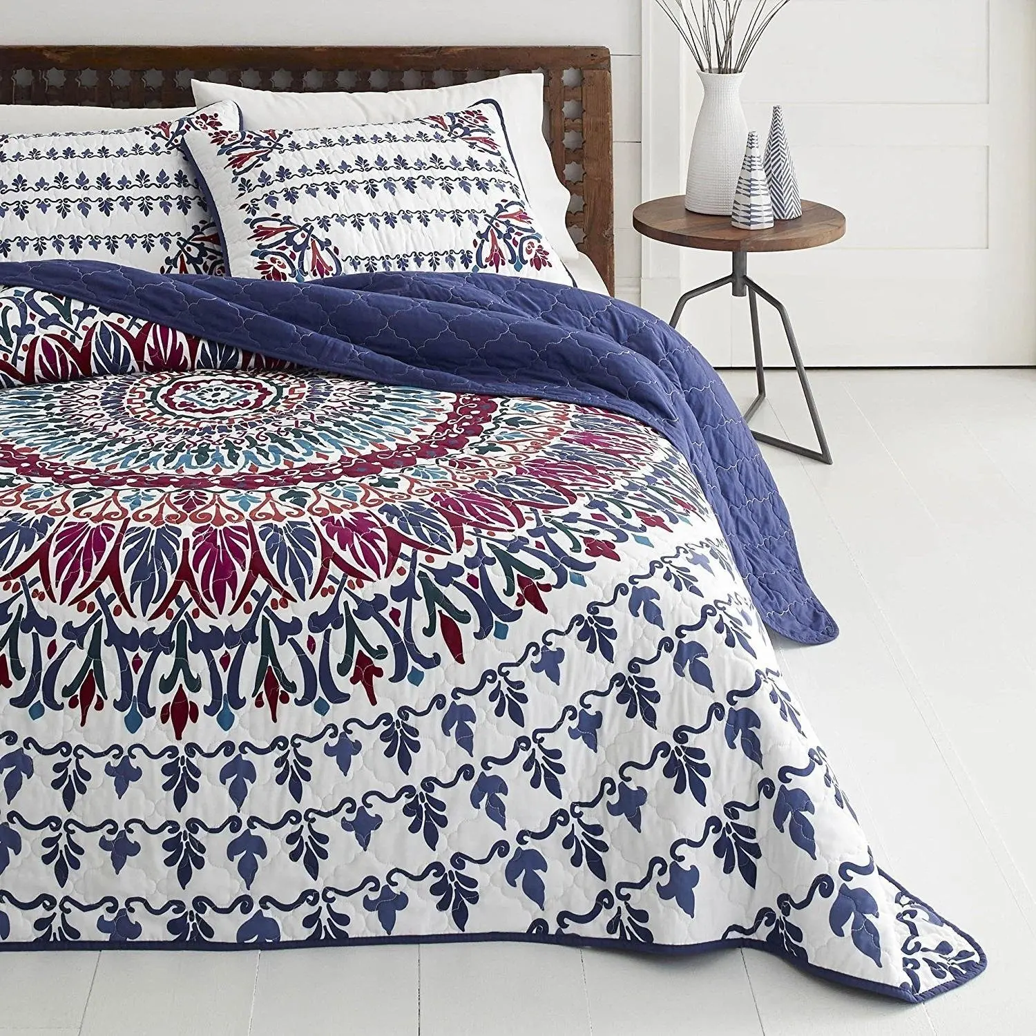 Green And Purple Bedding Find Deals Get Quotations 2pc Stunning White Aqua Purple Blue Twin Quilt Set Cotton Aztec Mandala Themed Bedding